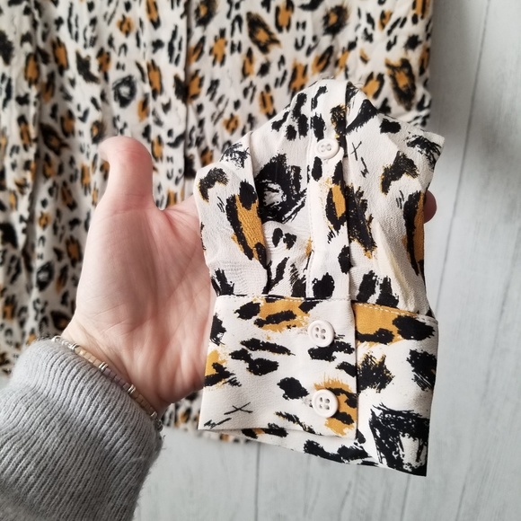& Other Stories Leopard Print Silk Blouse Size 4 - Picture 5 of 8